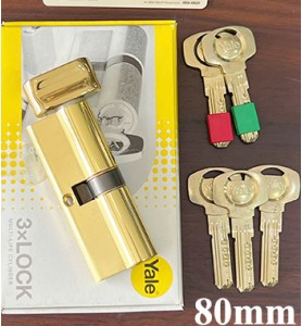 Ruột Khóa Yale Vặn Chìa 80mm Chìa Vi Tính Tự Hủy