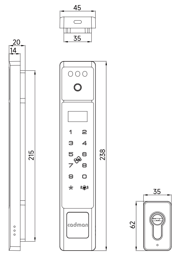 thông số kỹ thuật khóa cổng khuôn mặt cao cấp
