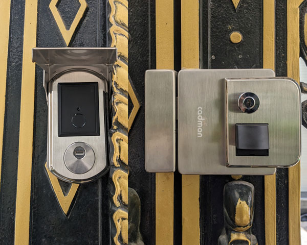 khóa cổng 2 vân tay ngoài trời