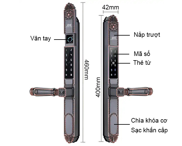 khóa cổng vân tay 2 chiều